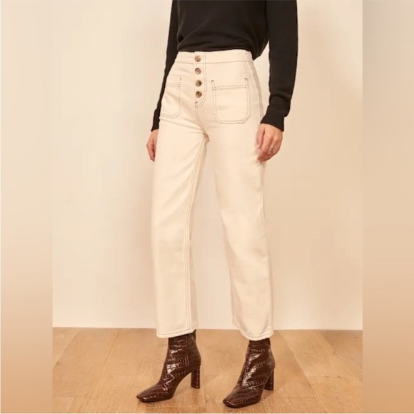 Reformation Jeans Women's Eloise Size 29 Ivory High Rise Wide Leg Jean READ - Picture 6 of 16